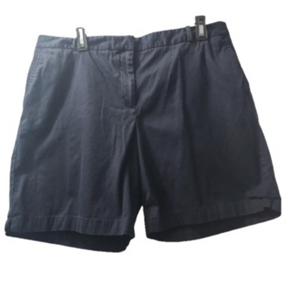 Talbots‎ Navy Blue Cotton Blend Casual Everyday Shorts Size 16